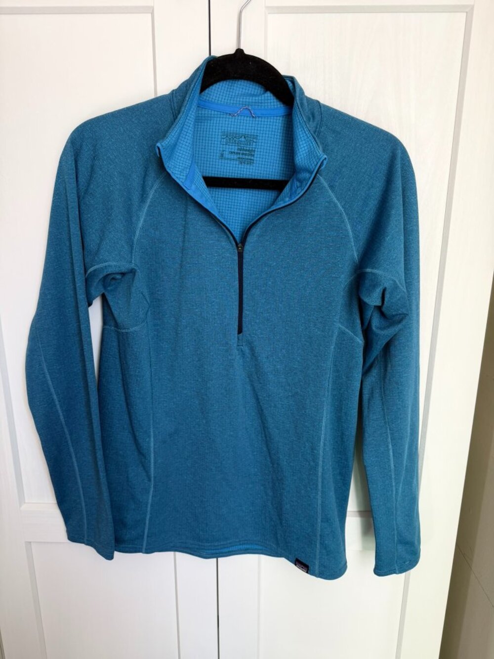Women's Patagonia Quarter Zip  Blue Capilene Baselayer Size Medium